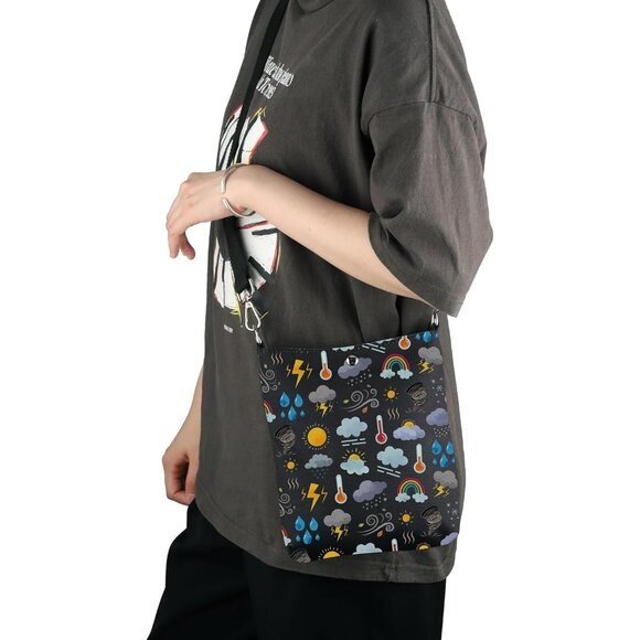 Weather Forecaster Meteorology Graduation Gift Canvas Crossbody Bag - Lightweigh - Picture 5 of 7